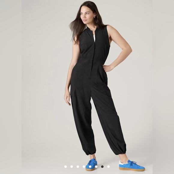 Athleta Black Brooklyn Utility Jumpsuit Size 8 - Picture 1 of 14